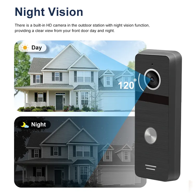 Video Door Phone with 1080P Wired Wifi Intercom Doorbell Door Entry Tuya Smart Home Duplex System Ip Camera 1080p Touch Button