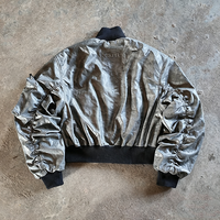 Veste bomber en cuir matelassée surdimensionnée à fermeture éclair avec poche, de haute qualité, personnalisée OEM, pour l'hiver, pour hommes