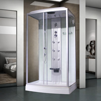 Salle de douche et de sauna à vapeur moderne, douche à vapeur incurvée, douche à vapeur de massage