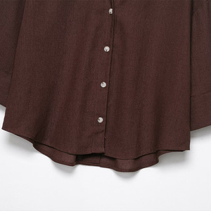 <span class=keywords><strong>Camicia</strong></span> da <span class=keywords><strong>donna</strong></span> 2025 autunno nuova moda <span class=keywords><strong>camicia</strong></span> di <span class=keywords><strong>lino</strong></span> a maniche larghe Casual a maniche lunghe con risvolto Versatile <span class=keywords><strong>camicia</strong></span> da <span class=keywords><strong>donna</strong></span> - Product Image 6