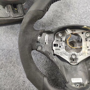 Volante de coche de rayas rojas de cuero Alcantarar personalizado de fábrica M Performance para BMW E90 335i 335 330 - Product Image 2