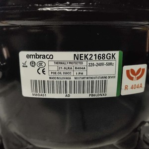 คอมเพรสเซอร์ทำความเย็น Embraco รุ่น NEK6217GK ชนิดสโครล ใช้สารทำความเย็น R404A สำหรับตู้แช่แข็ง - Product Image 5