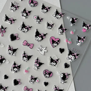 Autocollants mignons et plats pour ongles - Décalcomanies pour ongles à thème de personnages d'anime et de dessins animés pour la décoration de stylos et d'ongles, accessoires DIY <span class=keywords><strong>Kawaii</strong></span> pour ongles - Product Image 1