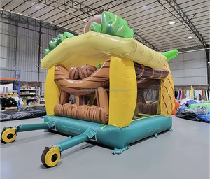 Château gonflable commercial personnalisé en PVC sur le thème des singes pour location événementielle extérieure et entreprises de jeux - Product Image 3