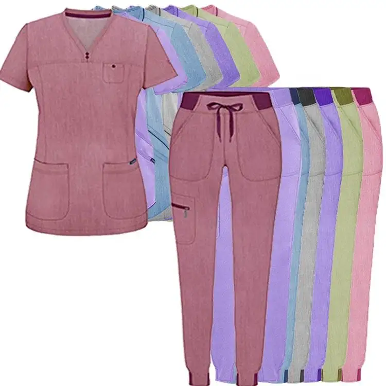 Tuta da infermiera medica leggera ultimo Design set di Scrub per infermiere Scrub medico uniforme ospedaliera personalizzata di fabbrica