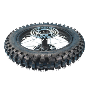 Pit <span class=keywords><strong>Dirt</strong></span> Bike <span class=keywords><strong>Roue</strong></span> arrière complète de <span class=keywords><strong>14</strong></span> pouces, jante et moyeu en acier 90-100/<span class=keywords><strong>14</strong></span>, essieu de 15mm avec pneu Guangli, disque de frein et pignon arrière - Product Image 4