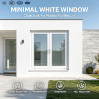 Fenêtre à battant en aluminium triple vitrage insonorisée, résistante aux vents, remplie d'argon, verre trempé pour projet de villa