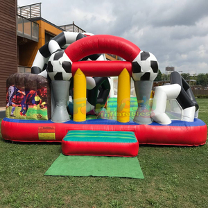 Outdoor party commercial-grade soccer stadium <b>inflatable</b> bouncer and slide combo giant football playground - Product Image 5