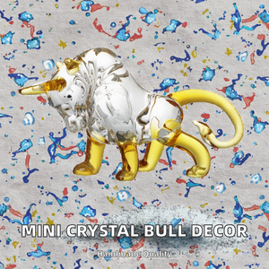 Miniature de taureau en cristal poli fait main LS Crystal, figurine d'animal sauvage, objet de collection, porte-bonheur Feng Shui, décoration intérieure - Product Image 2