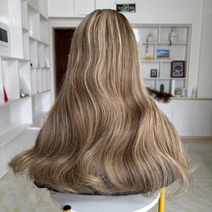 <b>Brown</b> Blonde Balayage Wig 5x5 Mono Top Wefts Full Cap Human Hair European Russian Hair Wholesale Ready to Ship - Product Image 6