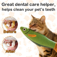 Juguete de peluche duradero con forma de pez para gatos, con sonido, para masticar, interactivo y con movimiento, para venta al por mayor