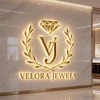 Lettres lumineuses rétroéclairées en aluminium finition miroir doré personnalisées pour salon de beauté et spa, pour décoration murale
