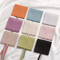 Kemasan anting-anting kustom ulasan terbaik diskon besar tas perhiasan kecil Mini kantong Suede mewah dengan serat mikro penutup jepret