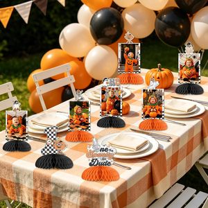 Decorazioni per il Primo Compleanno 'One Spooky Dude', 8 Pezzi di Centrotavola a Nido d'Ape, Decorazioni per <span class=keywords><strong>Halloween</strong></span> e Primo Compleanno, Topper per Tavolo 'Little Boo' - Product Image 4