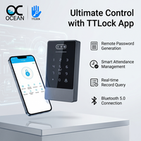 Contrôle d'accès par reconnaissance faciale K5F TTLOCK, reconnaissance faciale + empreinte digitale + carte + code + application mobile, 5 en 1, écran tactile, IP66 étanche, stockage cloud