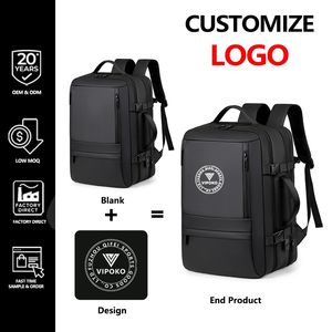 Рюкзак для ноутбука VIPOKO с индивидуальным логотипом, водонепроницаемый, вместимостью 36-55 л, для путешествий на открытом воздухе, расширяемый дизайн - Product Image 2
