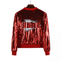 Usine Personnaliser En Gros Toutes Les Conceptions Des Équipes De Football NFLW Logo Rouge Bleu Paillettes Bling Veste Chemise