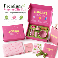Coffret Cadeau Thé Personnalisé en Carton Ondulé – Kit Matcha Complet pour Entreprises : Boîte d'Emballage pour Poudre de Thé, Fouet, Bol et Coffrets Cadeaux
