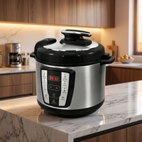 Cuisinière électrique à pression GB-PC1450 8 fonctions 5L 800W à usage commercial, contrôle par micro-ordinateur, cuve intérieure en fer-aluminium