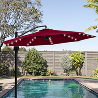 Parasol de patio de parc de jardin de conception moderne éclairage LED parapluie extérieur de banane pour le mobilier extérieur