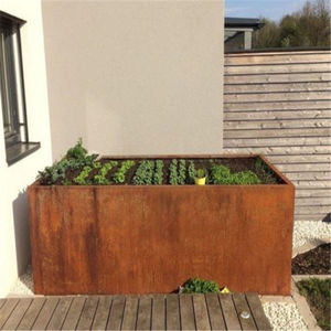 Jardinière en acier corten personnalisée en forme de cube, pot à fleurs en acier corten, jardinières en métal pour jardin - Product Image 3