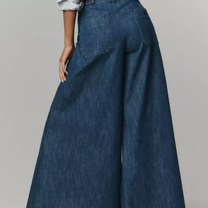 Jeans de Mujer de Alta Calidad, Corte Ancho, Estilo Vintage, Lavado Azul, Pierna Ancha - Product Image 4