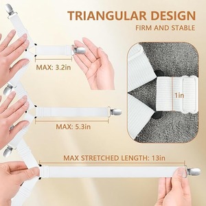 Attaches ajustables pour draps de lit, sangles de maintien de matelas, supports d'angle de lit, clips en plastique pour un ajustement sécurisé - Product Image 5