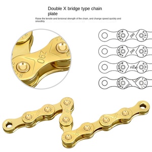 <span class=keywords><strong>Cadena</strong></span> de Bicicleta TOOPRE Totalmente Electrochapada de 8-11 Velocidades, <span class=keywords><strong>Dorada</strong></span>, de Acero Antioxidante, para Bicicleta de Montaña y Carretera, con Características de Seguridad - Product Image 4