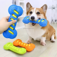 Jouet interactif pour chien en forme d'os qui couine, en TPR, double couche, pour chiens de petite et moyenne taille