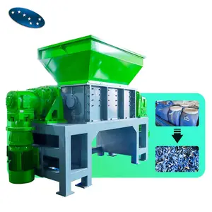 Sevenstars waste recycling shredder / crushing machine for wood rubber metal with double shaft or single shaft