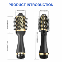 Brosse à air chaud électrique portable 4-en-1, sèche-cheveux, styler, volumateur, 1200W, 3 températures, lissage, bouclage, séchage