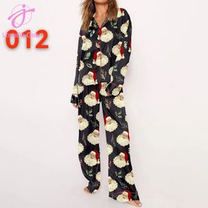 Loveda all'ingrosso stampa digitale 3D abbigliamento da notte invernale natale stampa a manica lunga pantaloni camicia <span class=keywords><strong>pigiama</strong></span> Suit - Product Image 3