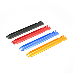 Piquets de tente en alliage d'aluminium, 18 cm, triangulaires en forme de V, pour le camping et l'extérieur, noir, rouge, bleu, orange - Product Image 5