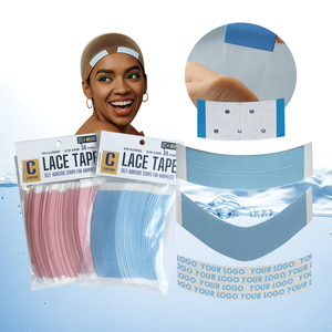 Rubans adhésifs personnalisés double face à faible irritation, imperméables et invisibles pour perruques, toupets et extensions capillaires, à forte adhérence - Product Image 1
