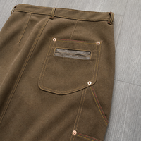 Nouveau Jean en Denim Ciré Tricoté Noir pour Homme, Coupe Ample, Double Genou Renforcé, Qualité Supérieure, Collection 2026