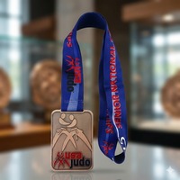 [Design 2026] Médaille de récompense personnalisée en alliage de zinc durable, rectangulaire, gravée au laser 3D, souvenirs, médailles avec logo par sublimation, ruban