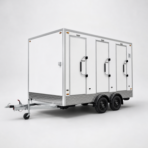 Remorque sanitaire mobile robuste à 3 compartiments, unité de toilettes portables pour travaux miniers et d'ingénierie intensifs - Product Image 1