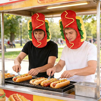 Chapeau de hot-dog personnalisé de haute qualité, accessoire de déguisement amusant en forme de tête de hot-dog, idéal pour Halloween, cosplay et fêtes.