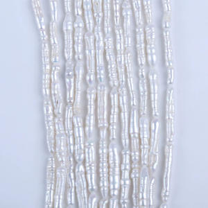 Collier de perles d'eau douce naturelles de Zhuji, perles baroques irrégulières, perles longues à trou droit, cure-dent, produit semi-fini, perles en vrac - Product Image 1
