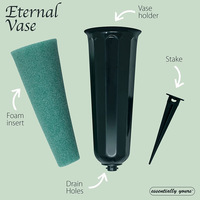 Vase à fleurs conique en plastique phénolique pour décoration funéraire extérieure, avec mousse, pour empilage au sol et décoration artificielle de cimetière