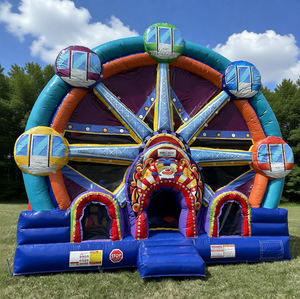 ชิงช้าสวรรค์ บ้านลมยักษ์ บ้านลมเป่าลมเชิงพาณิชย์พร้อมสไลเดอร์น้ำ บ้านเด้งดึ๋งขนาดใหญ่ บ้านลมเป่าลมขนาดใหญ่ - Product Image 3