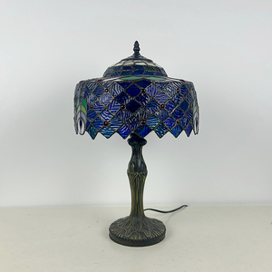 Lampada da Tavolo LongHuiJing Dragonfly Dome in Vetro Colorato, Multicolore <span class=keywords><strong>Marrone</strong></span>, <span class=keywords><strong>Paralume</strong></span> Artigianale Wisteria, LED Flessibile Semplice E26 - Product Image 3
