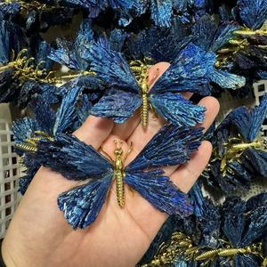 Irregular Size Hand Made Crystal butterfly Crystal Healing Stones Craft Unique <b>Gifts</b> Aura Feather Tourmaline butterfly - Product Image 5