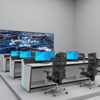 Console de Commande Professionnelle pour Centre de Contrôle, Table de Salle de Contrôle, Poste de Travail d'Opérateur, Système de Mobilier de Sécurité