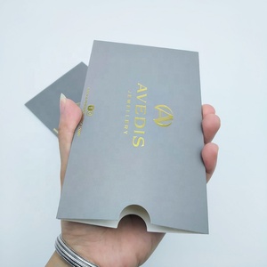 Tùy Chỉnh Vàng Lá Biểu Tượng Thẻ Tay Áo Đồ Trang Sức Bảo Hành Chủ Thẻ Tập Tin Chủ Giấy Màu Đen Phong Bì Gói Cho Món Quà - Product Image 2