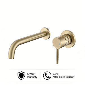 ก๊อกน้ำอ่างล้างหน้าทองเหลืองหรูหราสีทองขัดเงา ก๊อกน้ำติด<span class=keywords><strong>ผนัง</strong></span>สำหรับอ่างล้างหน้า ก๊อกผสมอ่างล้างหน้า - Product Image 3