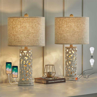 Lampe de bureau en métal style américain, cadeau d'anniversaire, lampe de chevet pour chambre à coucher, design ajouré, ambiance lumineuse, USB tactile, pour l'export.