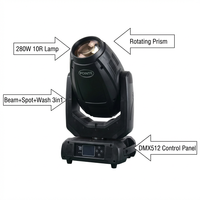 Luz de cabeza móvil híbrida 3 en 1 DMX512 280W 10R Beam Spot Wash Robe Pointe para iluminación de escenario AC100-240V