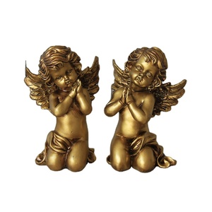 Estátua de Anjo em Bronze, Latão e Resina, 17 cm de Altura, Impermeável, Realista, Pintada à Mão, Linda Decoração de Casamento, Presente, Estátua de Querubim - Product Image 1