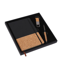Coffret Cadeau d'Affaires pour Bureau – Carnet en Liège et PU Personnalisable Multi-Usages Modèle Simon-260327-01 – Vente en Gros